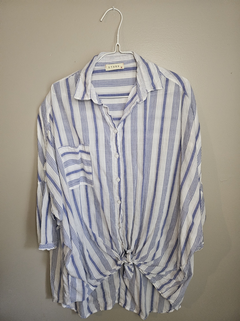 Stark X Tie-Hem Cotton Blouse